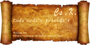 Császár Kristóf névjegykártya