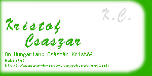 kristof csaszar business card