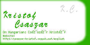 kristof csaszar business card